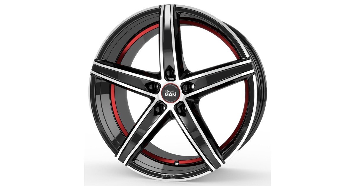 Jante ALU, MAM OX-18 BLACK FRONT POLISH RED INSIDE 8.5x19 5/120 ET35, Alésage 72.6