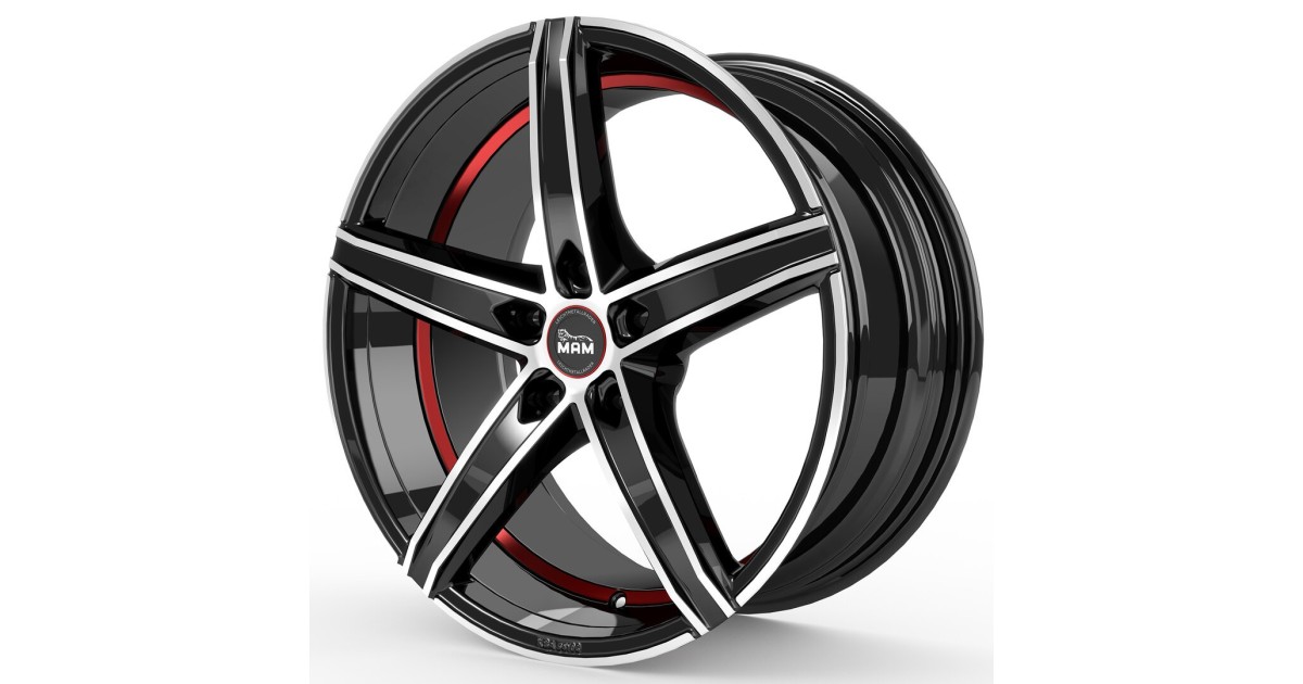 Jante ALU, MAM OX-18 BLACK FRONT POLISH RED INSIDE 8.5x19 5/120 ET35, Alésage 72.6