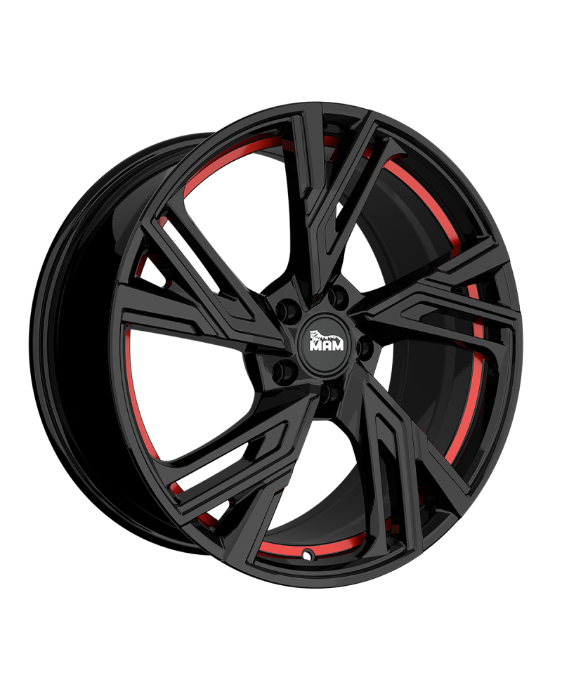 Jante ALU, MAM RS5 BLACK PAINTED RED INSIDE 5/108 ET40, Alésage 72.6