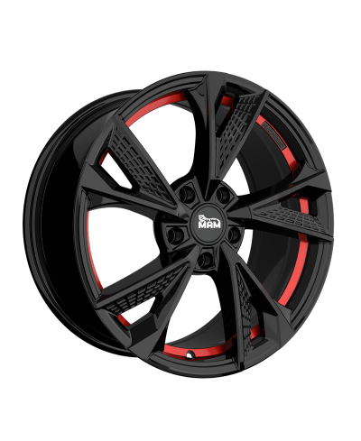 Jante ALU, MAM RS6 BLACK PAINTED RED INSIDE 7.5X 17 5/112 ET45, Alésage 66.6
