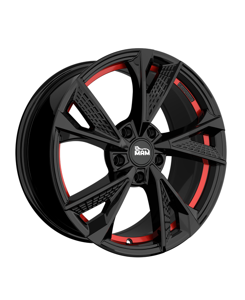 Jante ALU, MAM RS6 BLACK PAINTED RED INSIDE 7.5X 17 5/112 ET45, Alésage 66.6