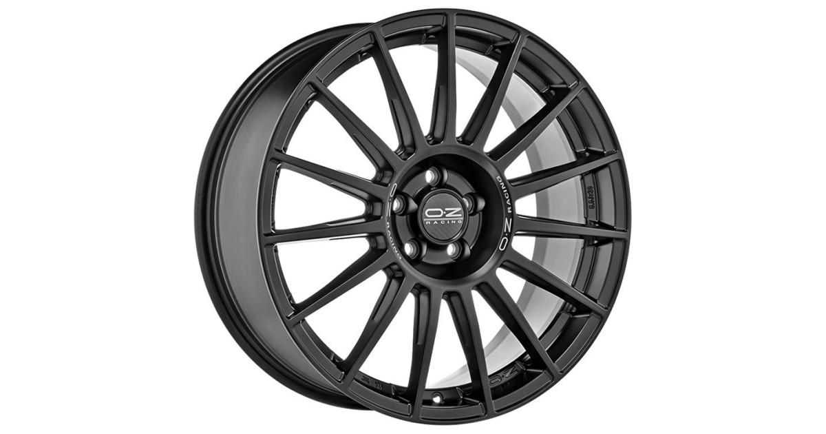 Jante ALU, OZ SUPERTURISMO DAKAR MATT BLACK + SILVER LETTERING, 9.5X22 5/120 ET45, Alésage 72.56