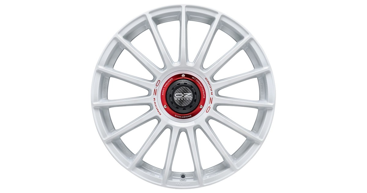Jante ALU, OZ SUPERTURISMO WRC RACE WHITE RED LETTERING, 7X17 4/100 ET40, Alésage 68