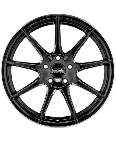 Jante ALU, OZ Veloce GT Noir brillant / liseré poli , lettrage argent, 7.5X17 5/112 ET35, Alésage 75