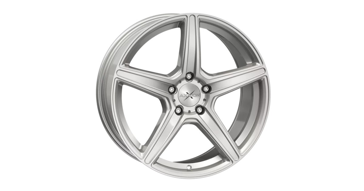 Jante ALU AXXION AX7 solid titanium argent laqué mat , 8X18 5/112 ET42, Alésage 72.60