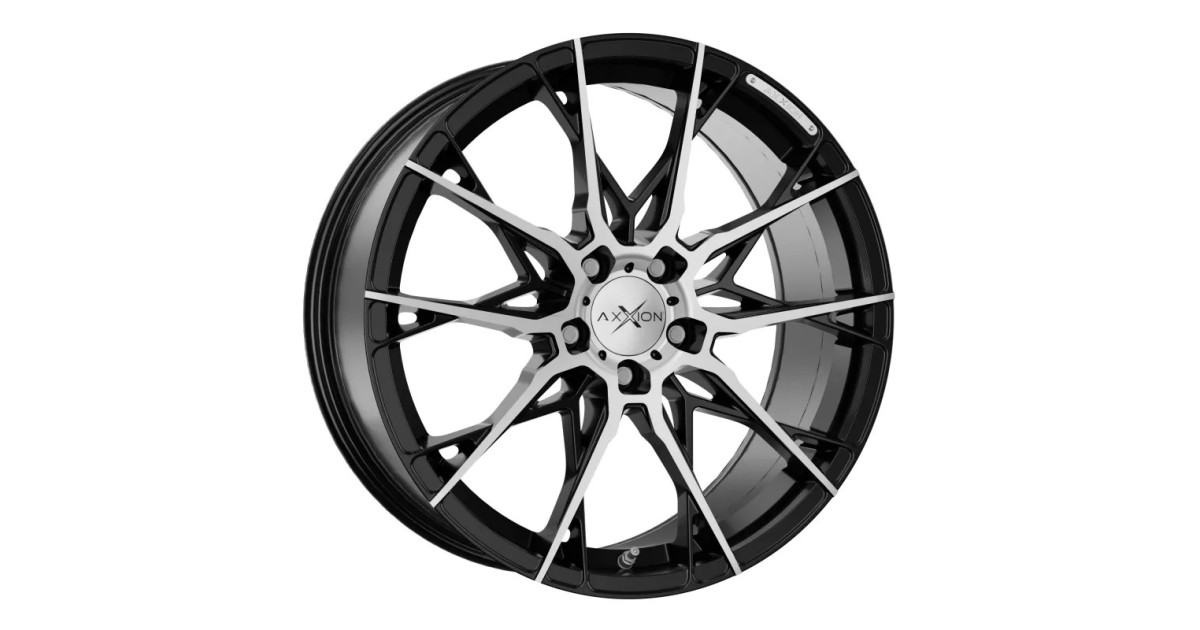 Jante ALU AXXION X1 noir poli brillant, 8.5X19 5/112 ET45, Alésage 72.60