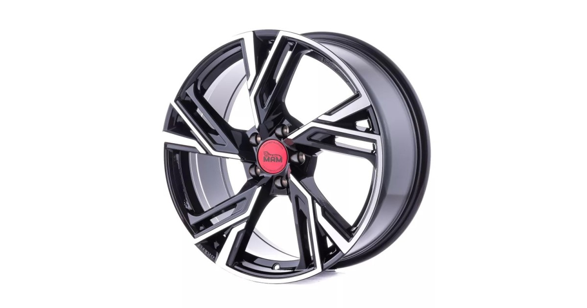Jante ALU, MAM RS5 BLACK FRONT POLISH 6.5X16  4/100 ET35, Alésage 63.4