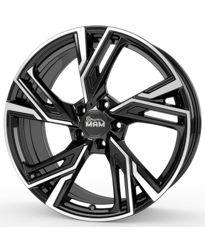 Jante ALU, MAM RS5 BLACK FRONT POLISH 6.5X16  4/108 ET20, Alésage 65.1