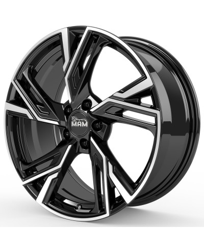 Jante ALU, MAM RS5 BLACK FRONT POLISH 6.5X16 4/108 ET37, Alésage 63.4