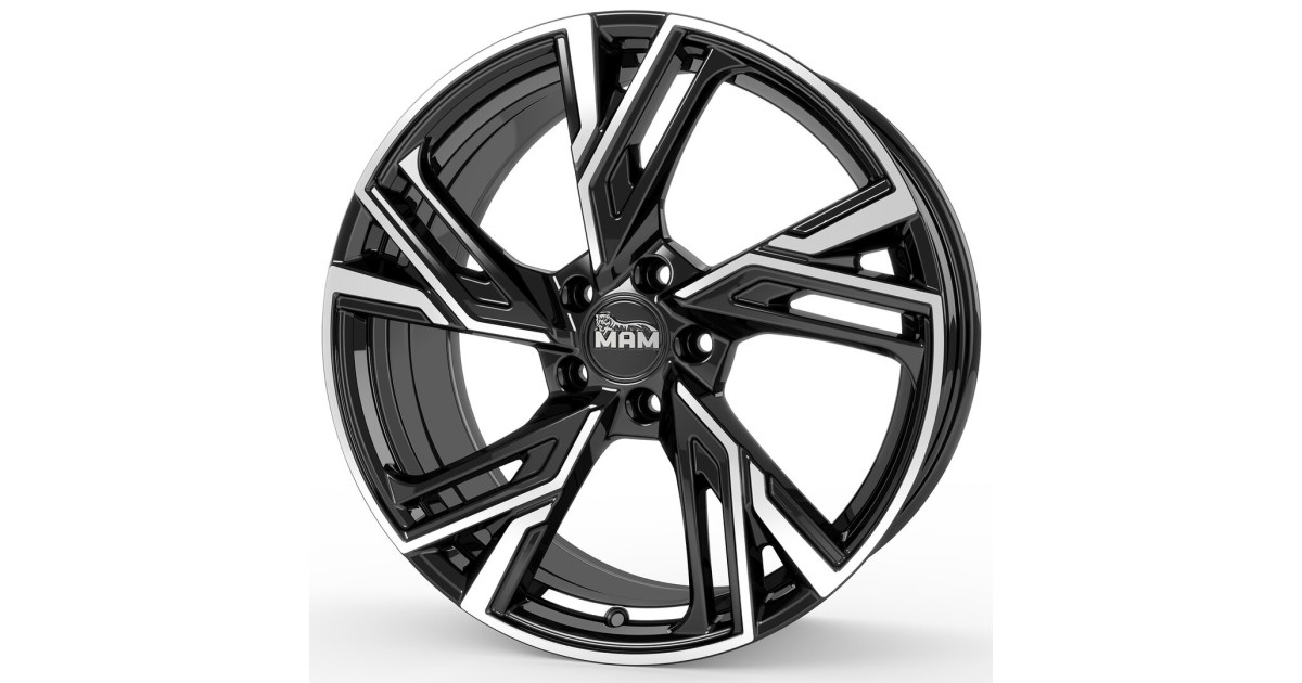Jante ALU, MAM RS5 BLACK FRONT POLISH 7X16  5/114.3 ET38, Alésage 72.6
