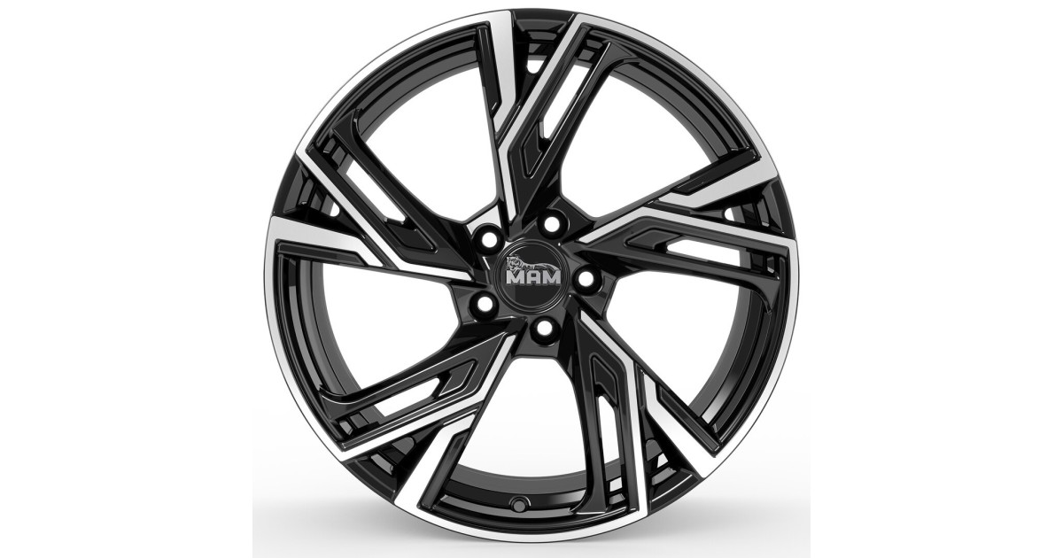Jante ALU, MAM RS5 BLACK FRONT POLISH 7X16  5/114.3 ET38, Alésage 72.6