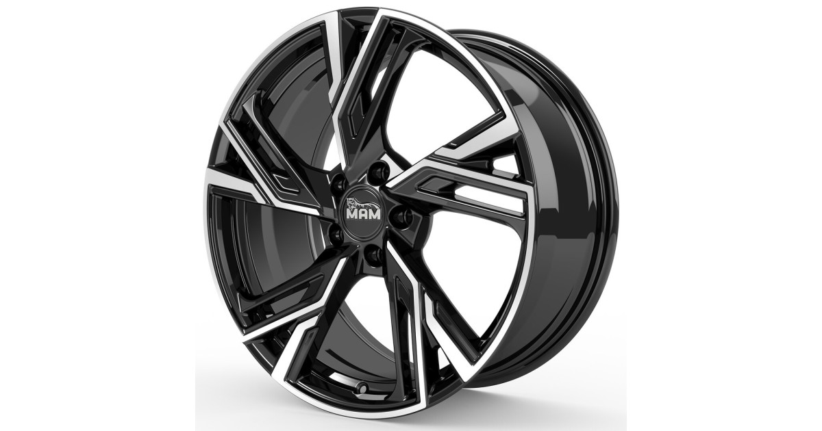 Jante ALU, MAM RS5 BLACK FRONT POLISH 8X18  5/120 ET35, Alésage 72.6