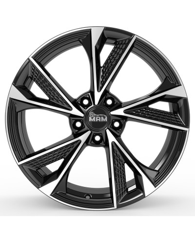 Jante ALU, MAM RS6 BLACK FRONT POLISH 7.5X17  5/100 ET35, Alésage 63.4