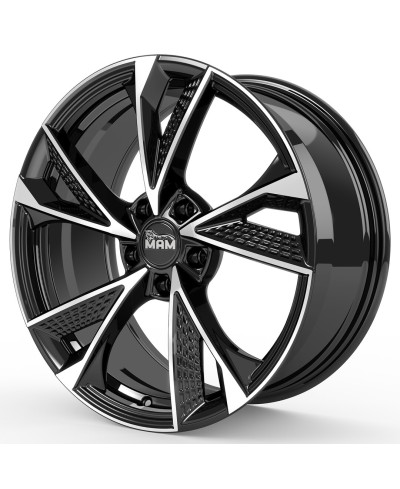 Jante ALU, MAM RS6 BLACK FRONT POLISH 7.5X17  5/100 ET35, Alésage 63.4