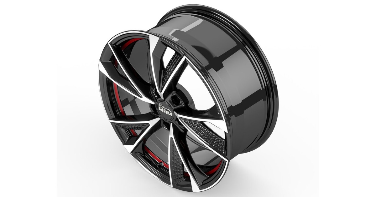 Jante ALU, MAM RS6 BLACK FRONT POLISH RED INSIDE  7X16  5/112 ET40, Alésage 66.6