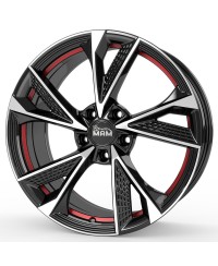 Jante ALU, MAM RS6 BLACK FRONT POLISH RED INSIDE  7X16  5/114.3 ET38, Alésage 72.6