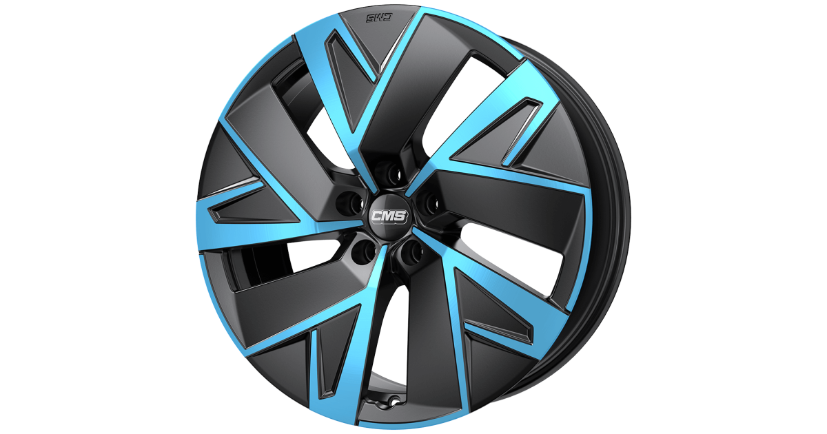 Jante ALU, CMS C32-AERO DIAMANT NOIR BLEU, 7.5X19 5/112 ET50, Alésage 57.1