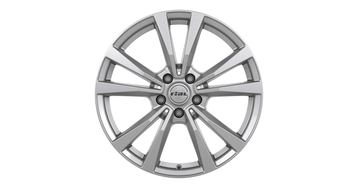 Jante Alu Rial M12 Polar-silber (Argent) 9x19 5x108 ET53, Alésage 63.4