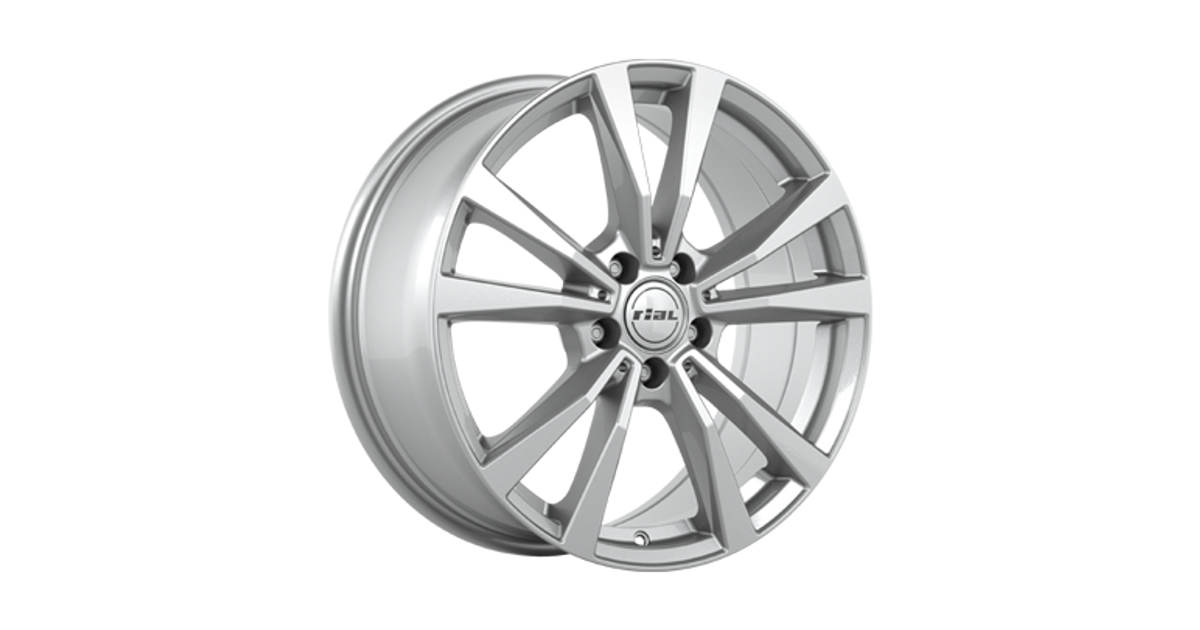 Jante Alu Rial M12 Polar-silber (Argent) 9x19 5x108 ET53, Alésage 63.4