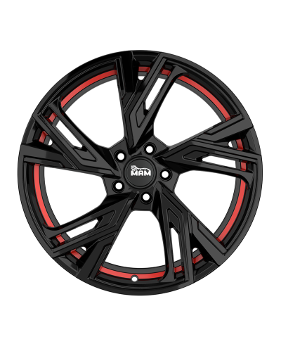 Jante ALU, MAM RS5 BLACK PAINTED RED INSIDE 7.5X17 5/114.3 ET45, Alésage 72.6