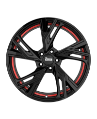 Jante ALU, MAM RS5 BLACK PAINTED RED INSIDE 7.5X17 5/114.3 ET45, Alésage 72.6