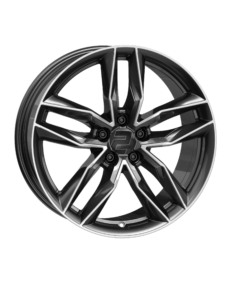 Jante ALU, Wheelworld - 2DRV WH40 SP+ Noir brillant / Face polie  7.5X18 5/112 ET46, Alésage 57.1