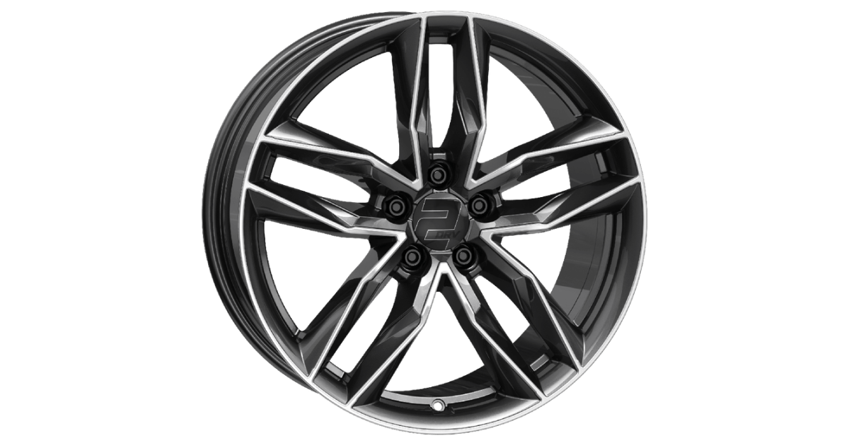 Jante ALU, Wheelworld - 2DRV WH40 SP+ Noir brillant / Face polie 7.5X18 5/112 ET49, Alésage 66.6