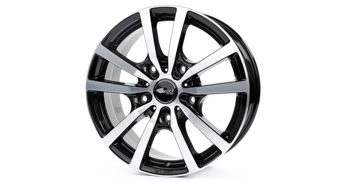 Jante Alu RC Design RC25T Gloss Black Full Polished 6,5x16 5x120 ET60 , Alésage 65.1