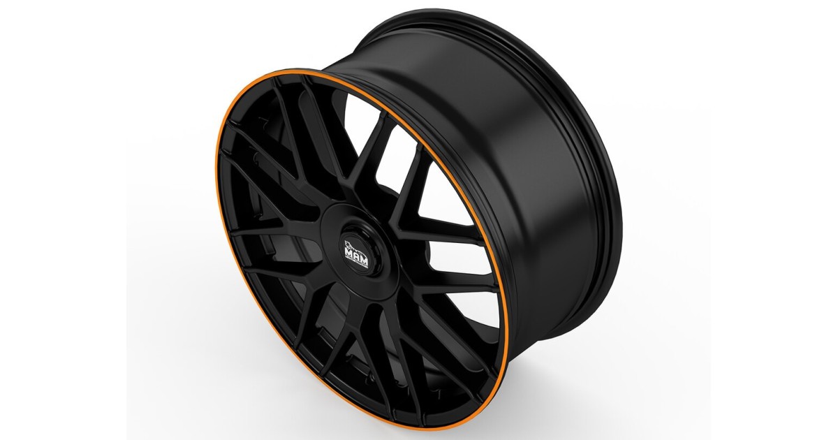 MAM GT1 MATT BLACK LIP ORANGE 9,5x19 5/112 ET30 Alésage 66,6