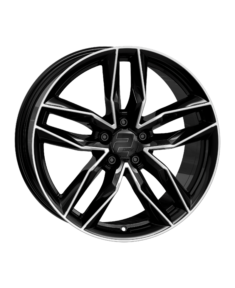 Jante ALU, Wheelworld - 2DRV WH40 SP+  Noir brillant / Face polie  7.5X18 5/112 ET40, Alésage 66.6