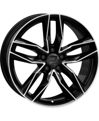 Jante ALU, Wheelworld - 2DRV WH40 SP+  Noir brillant / Face polie  7.5X18 5/112 ET40, Alésage 66.6