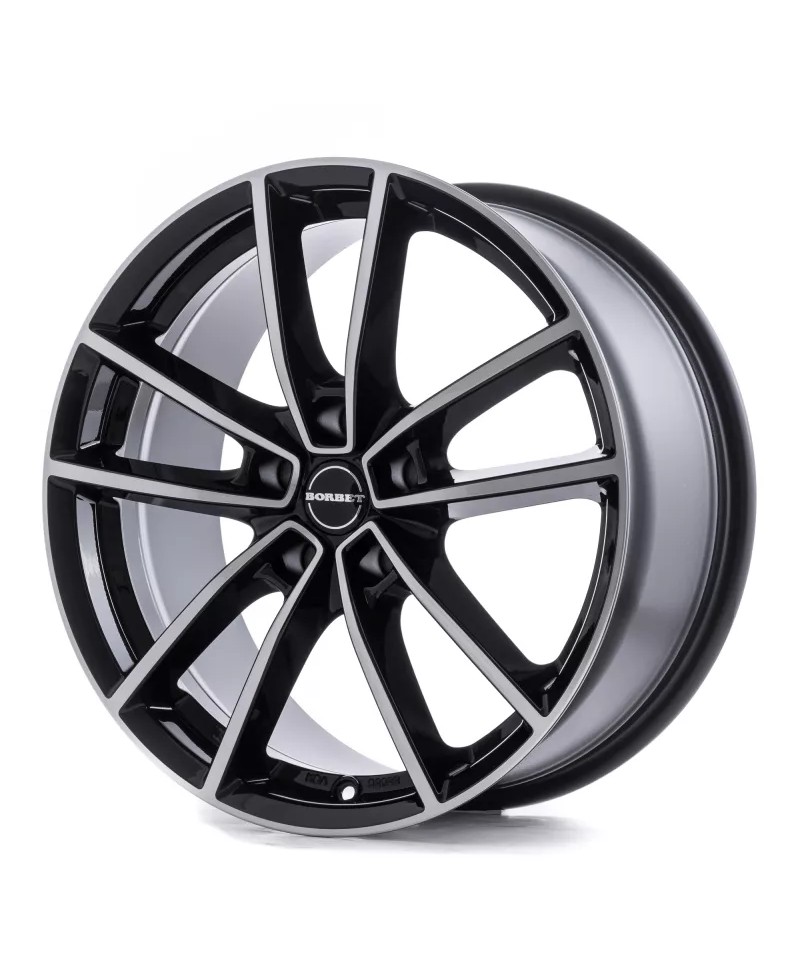 Jante Alu BORBET W Black Glossy Polished 8x19 5x112 ET37 , Alésage 66.6