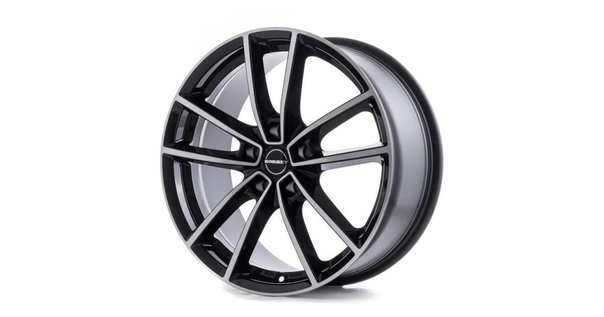 Jante Alu BORBET W Black Glossy Polished 8x19 5x112 ET37 , Alésage 66.6