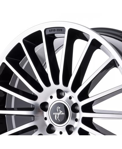 Jante Alu Keskin KT15 Speed Black Front Polished 8x18 5x112 ET45 ,Alésage 66.6