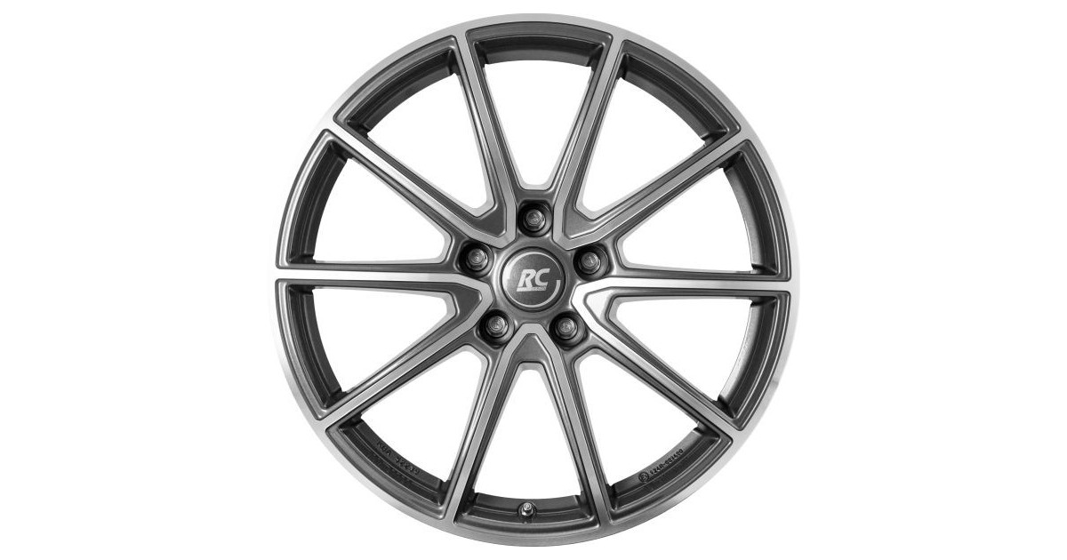 Jante Alu RC Design RC32 Himalaya Grey Full Polished 7,5x17 5x100 ET46  , Alésage 57.1