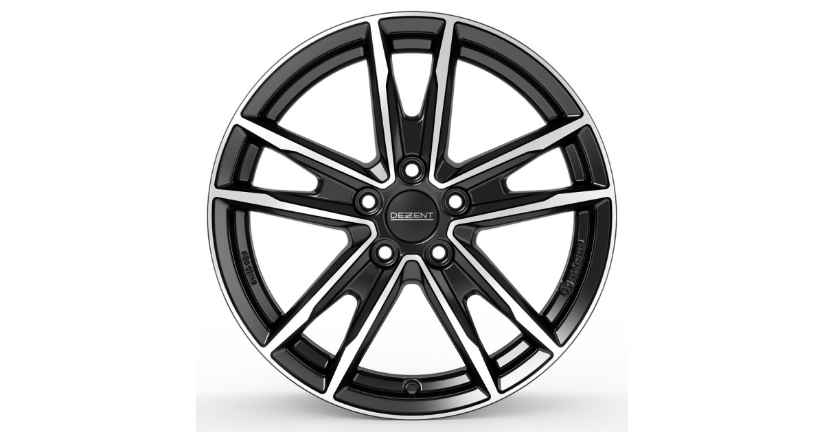 Jante Alu Dezent KF dark ,Noir ,Face polie 6,5x16 5x108 ET45 , Alésage 63.4