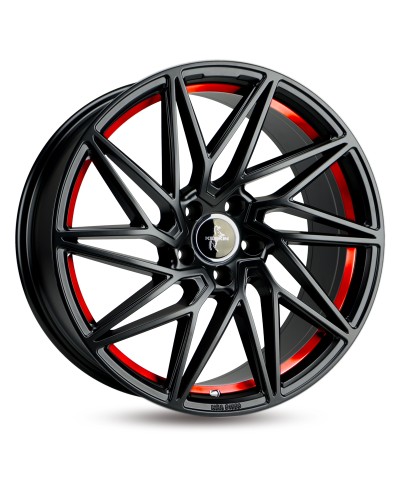 KESKIN KT20 Future BLACK PAINTED RED INSIDE 8x18 5/112 ET45 Alésage 72,6