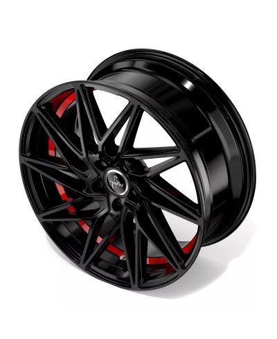 KESKIN KT20 Future BLACK PAINTED RED INSIDE 8x18 5/112 ET45 Alésage 72,6