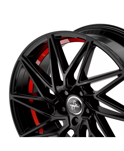 KESKIN KT20 Future BLACK PAINTED RED INSIDE 8x18 5/112 ET45 Alésage 72,6