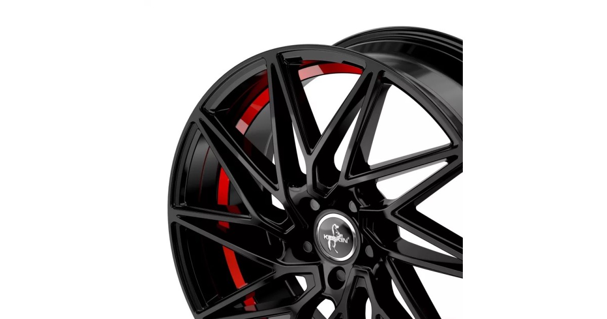 KESKIN KT20 Future BLACK PAINTED RED INSIDE  8,5x20 5/112 ET30 Alésage 72,6