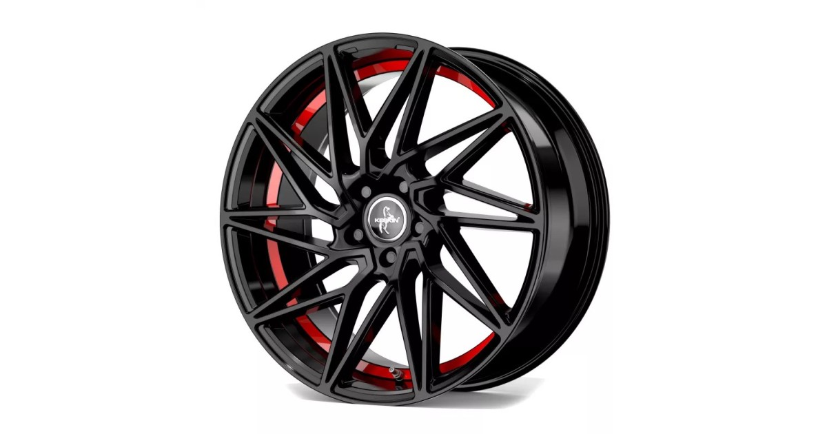 KESKIN KT20 Future BLACK PAINTED RED INSIDE 8x18 5/112 ET30 Alésage 72,6