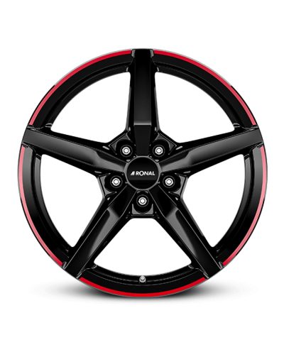 Jante ALU, Ronal R69  MCR JETBLACK-RED RIM 8X18 5/114.3 ET50, Alésage 76