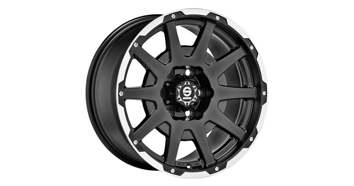 Jante ALU, SPARCO DAKAR Noir mat / liseré poli / rivets 8.5X18 6/114.3 ET40, Alésage 66.1