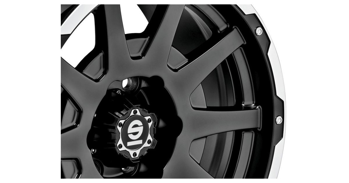 Jante ALU, SPARCO DAKAR Noir mat / liseré poli / rivets 8.5X18 6/114.3 ET40, Alésage 66.1