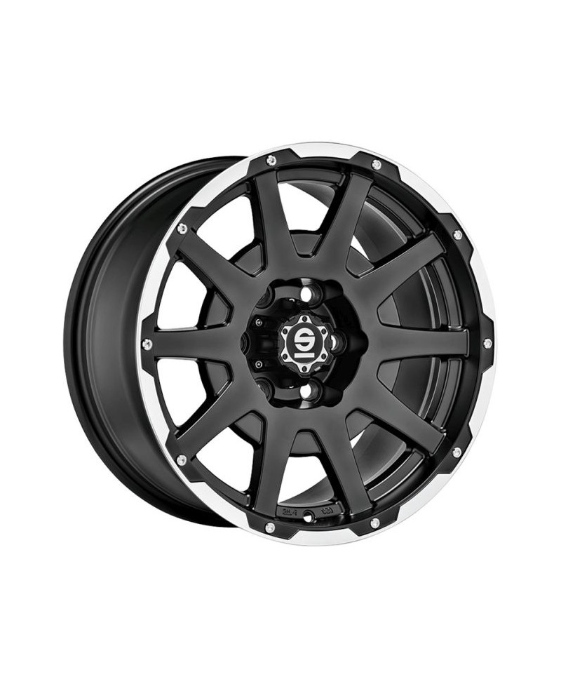 Jante ALU, SPARCO DAKAR Noir mat / liseré poli / rivets 8.5X18 5/127, Alésage 71.6