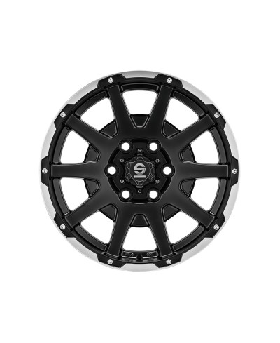 Jante ALU, SPARCO DAKAR Noir mat / liseré poli / rivets 8.5X18 5/127, Alésage 71.6