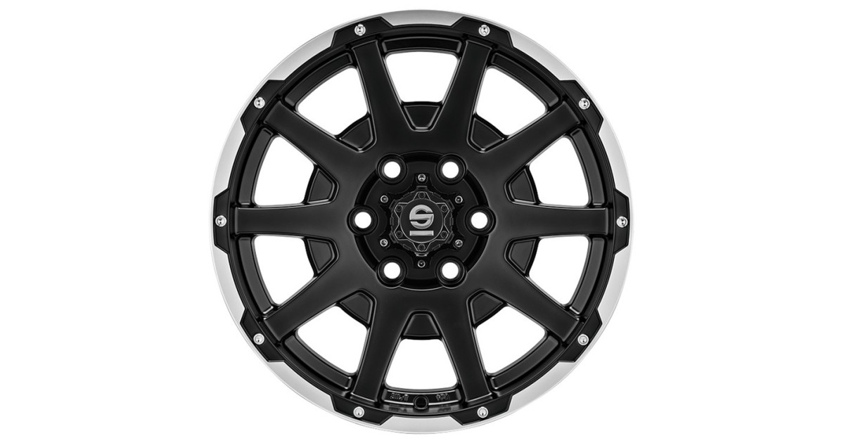 Jante ALU, SPARCO DAKAR Noir mat / liseré poli / rivets 8.5X18 5/130 ET32, Alésage 84.1