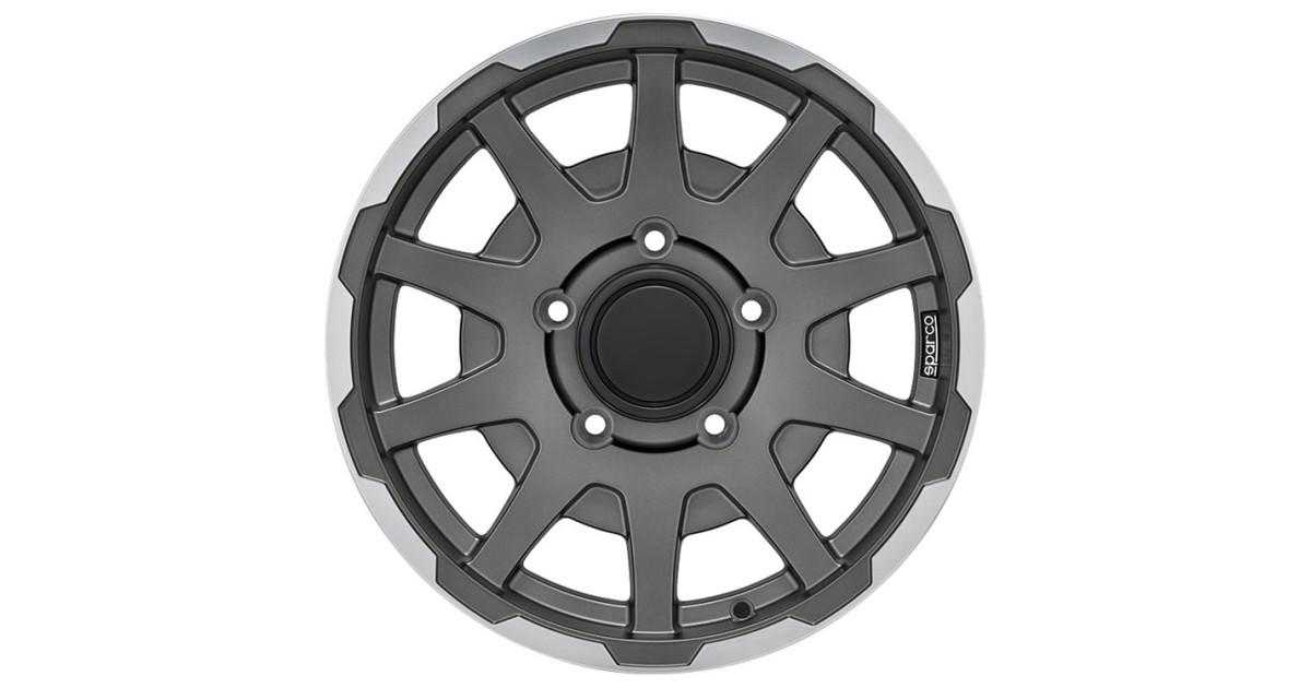 Jante ALU, SPARCO DAKAR MATT DARK GREY LIP POLISHED, 5.5X16 5/139.7 ET5, Alésage 108.3