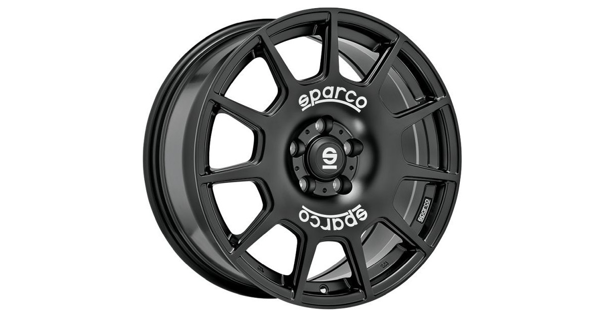 Jante ALU, SPARCO TERRA MATT BLACK + WHITE LETTERING 8X18 5/100 ET35, Alésage 63.4