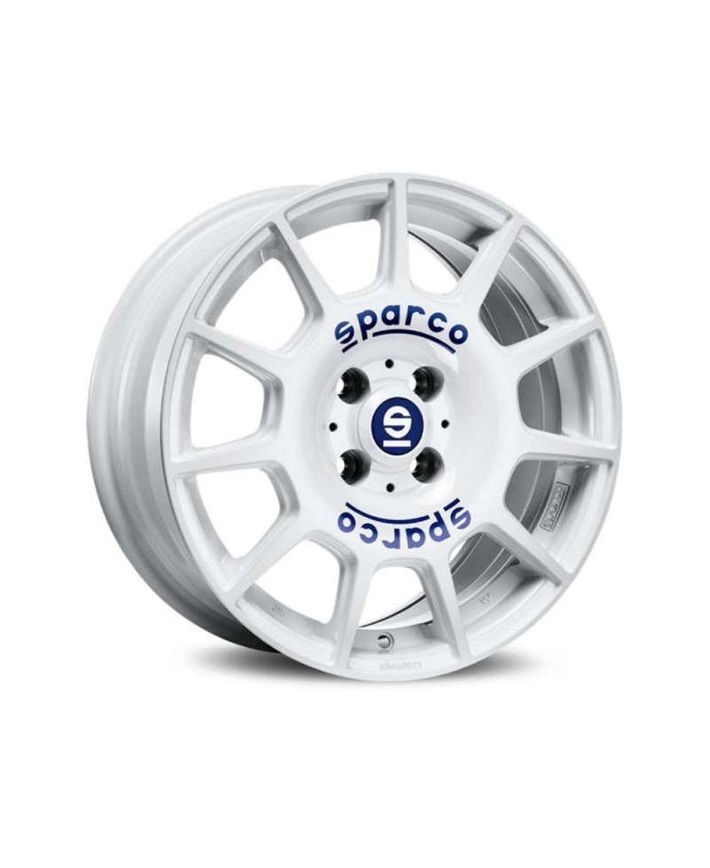 Jante ALU, SPARCO TERRA WHITE + BLUE LETTERING, 7.5X17 5/100 ET35, Alésage 63.4